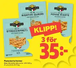 Coop Zeta pasta korta former erbjuda