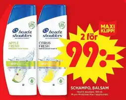 ICA Maxi Head & shoulders schampo, balsam erbjuda