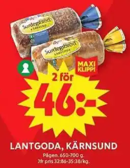 ICA Maxi Lantgoda surdegsbröd erbjuda
