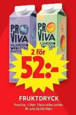 ICA Maxi Proviva fruktdryck erbjuda