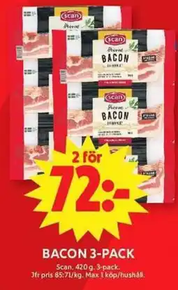 ICA Maxi Scan Bacon 3-pack erbjuda