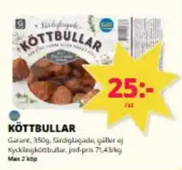 Tempo Garant köttbullar erbjuda