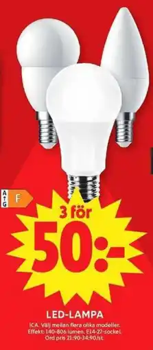 ICA Maxi ICA LED-LAMPA erbjuda