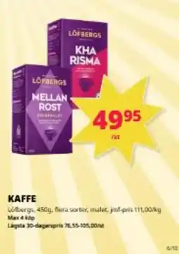 Tempo Löfbergs kaffe erbjuda