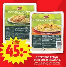 ICA Maxi Peka potatisgratäng, rotfruktsgratäng erbjuda