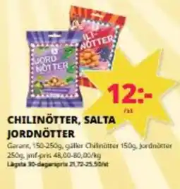 Tempo Garant chilinötter salta jordnötter erbjuda