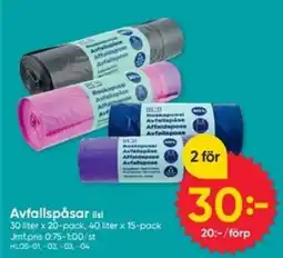 DollarStore Avfallspåsar erbjuda