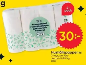 DollarStore iisi hushållspapper erbjuda