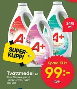 DollarStore A+ Tvättmedel Pure Senses erbjuda