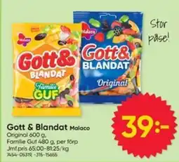 DollarStore Gott & Blandat Malaco erbjuda