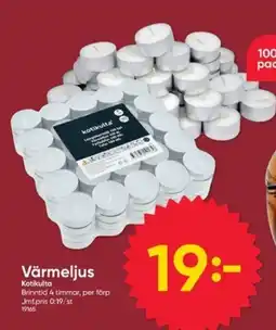 DollarStore Kotikulta Värmeljus erbjuda