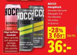 Lidl NOCCO Energidryck erbjuda