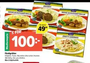 Färdigrätter, Medlemspris