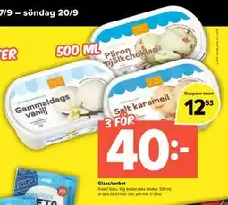Coop Extra Glass/sorbet erbjuda