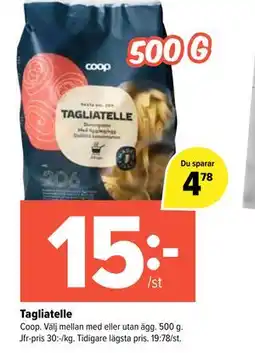 Coop Extra Tagliatelle erbjuda