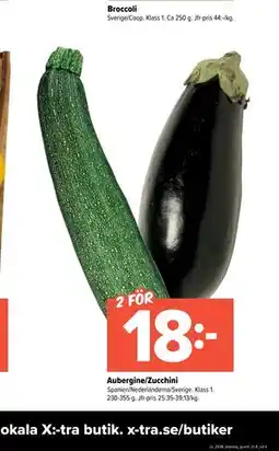 Coop Extra Aubergine/Zucchini erbjuda