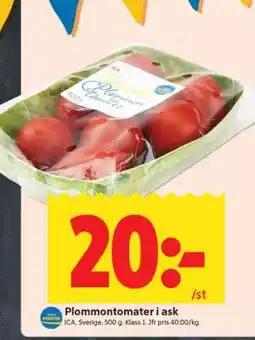 ICA Supermarket Plommon tomater i ask erbjuda