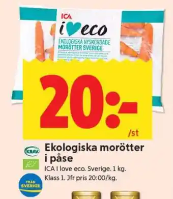 ICA Supermarket Ekologiska Morötter i Påse erbjuda