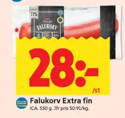 ICA Supermarket FALUKORV EXTRA FIN erbjuda