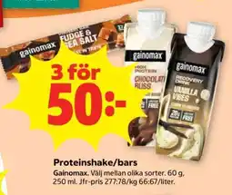 Stora Coop Proteinshake/bars erbjuda