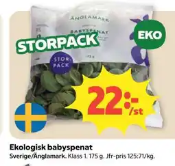 Coop Ekologisk babyspenat erbjuda