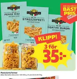 Coop Pasta Korta Former erbjuda