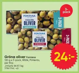 DollarStore Gröna oliver Fontana erbjuda