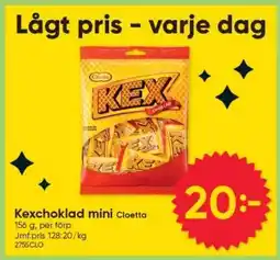 DollarStore Kexchoklad mini Cloetta erbjuda