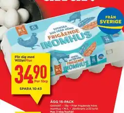 Willys Ägg 15-pack erbjuda