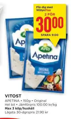 Willys Vitost Apetina erbjuda