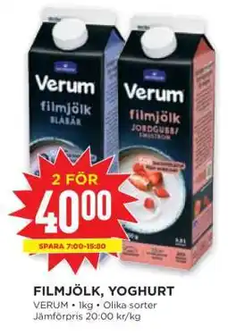 Willys Filmjölk, yoghurt erbjuda