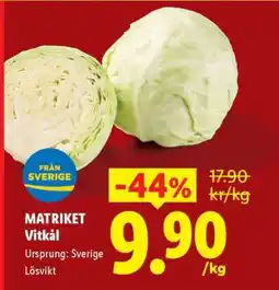 Lidl Matriket Vitkål erbjuda