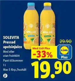 Lidl Solevita Pressad apelsinjuice erbjuda