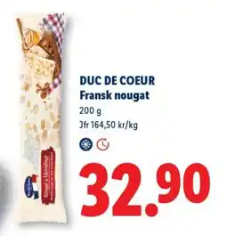 Lidl Duc De Coeur Fransk nougat erbjuda