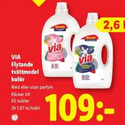 Lidl VIA Flytande tvättmedel kulör erbjuda