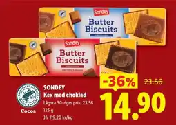 Lidl Sondey Kex med choklad erbjuda