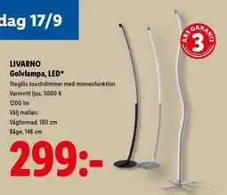Lidl LIVARNO Golvlampa, LED erbjuda