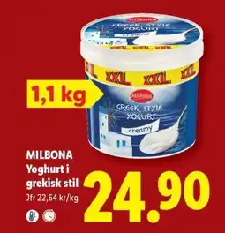 Lidl MILBONA Yoghurt i grekisk stil erbjuda