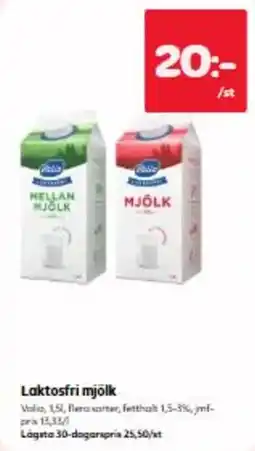 Hemköp Valio laktosfri mjölk erbjuda