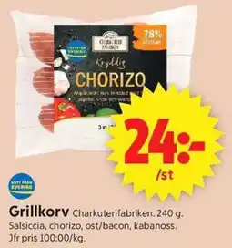 ICA Supermarket Grillkorv Charkuterifabriken erbjuda