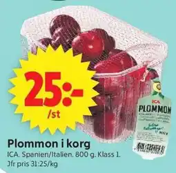 ICA Supermarket Ica plommon erbjuda