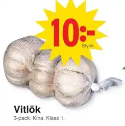 Matöppet Vitlök erbjuda