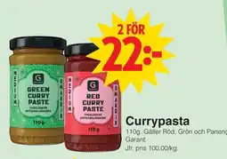 Matöppet Garant currypasta erbjuda