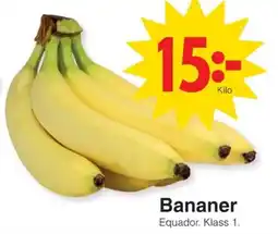 Matöppet Bananer erbjuda