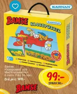 Leklust Bamse klosspussel erbjuda