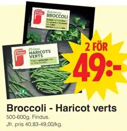 Matöppet Findus Broccoli - Haricot verts erbjuda