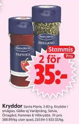 ICA Supermarket Santa Maria kryddor erbjuda