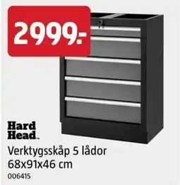 Jula Hard Head verktygsskåp 5 lådor erbjuda