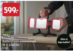 Jula MeeC Tools batteridriven arbetslampa erbjuda