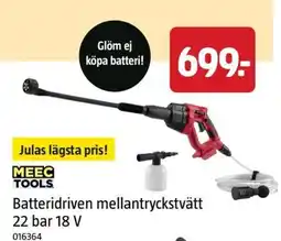 Jula Batteridriven mellantryckstvätt 22 bar 18 V erbjuda